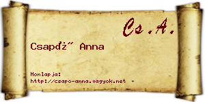 Csapó Anna névjegykártya