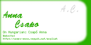 anna csapo business card